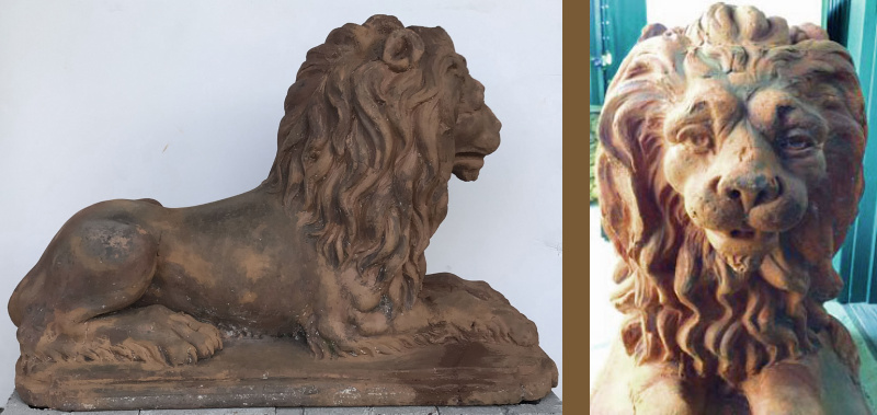 Pair of Terracotta Lions 1
