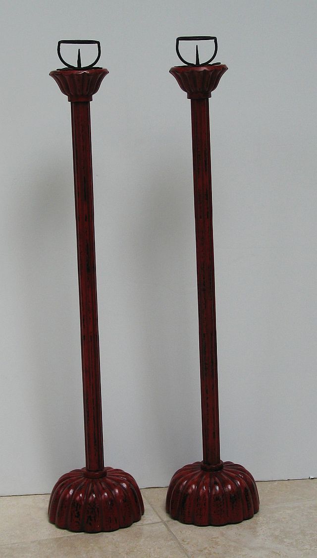 Pair of Japanese Lacquer&nbsp;Candlesticks