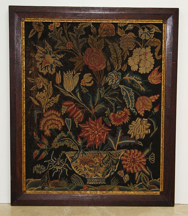 English Embroide- red Needlework Panel