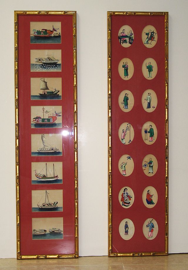 Pair of Chinese Watercolor Panels